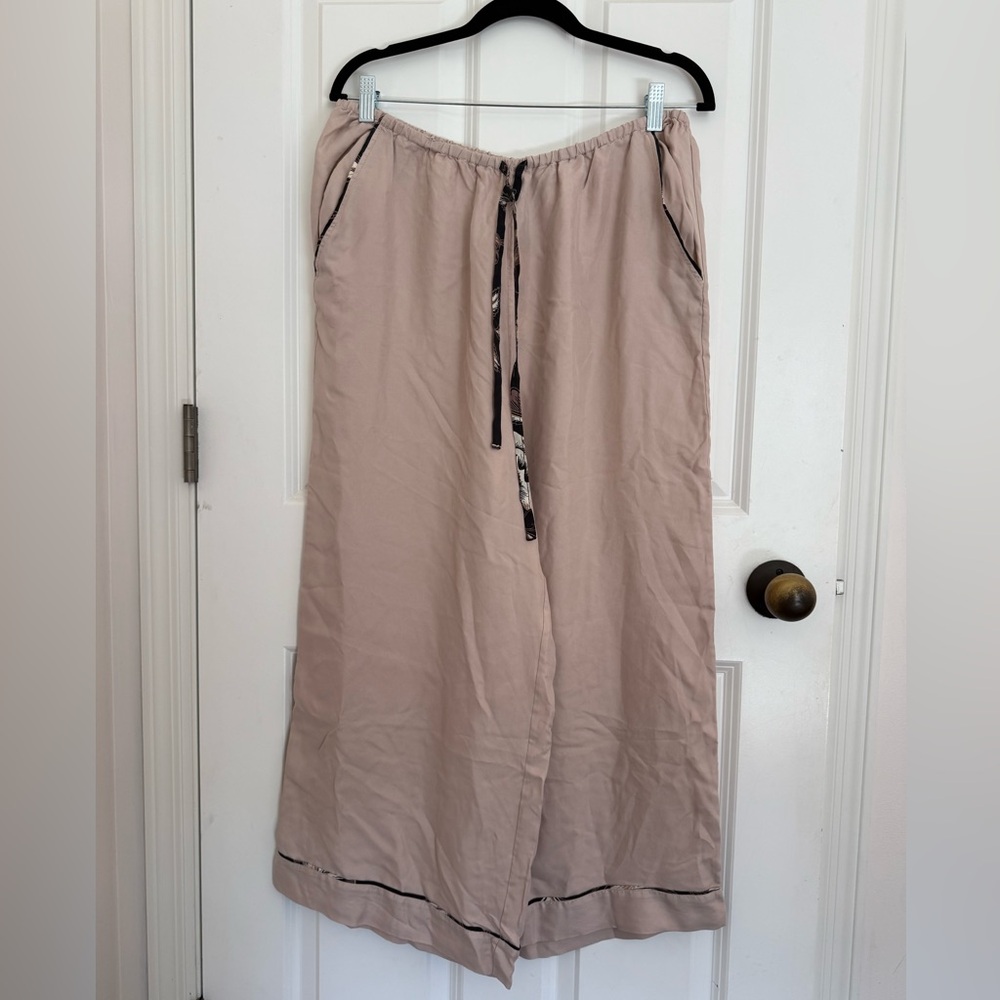 NWT - Unsubscribed Women's Dusty Pink 100% Silk PJ Pants - Sz L